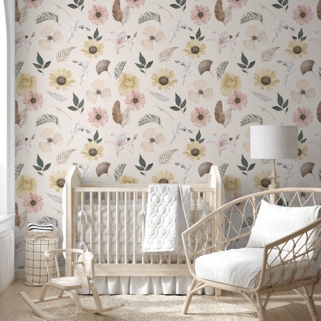 Vintage Blumentapete Tapete (Kinder)