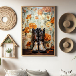 Vintage Blumentextur Cowboy Stiefel Decoupage Seidenpapier