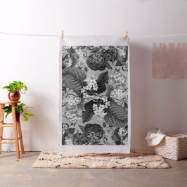 Vintage Blumentoilette Botanische Schwarz-weiße Li Stoff