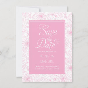 Vintage Blumentoilette Rosa Hochzeit Save The Date