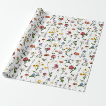 Vintage-Blumenverpackungspapier - Farbige Blumen