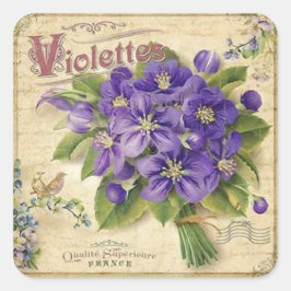 Vintage Blumenvioletten, eleganter Aufkleber