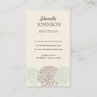 Vintage Blumenweiche neutrale Beautician-Karten Visitenkarte
