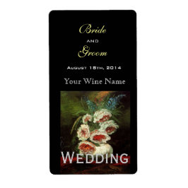 Vintage Blumenweinetiketten