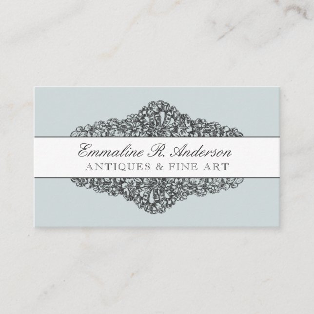 Vintage Blumenzubereitung | Streifen | Eigene Farb Visitenkarte (Vorderseite)