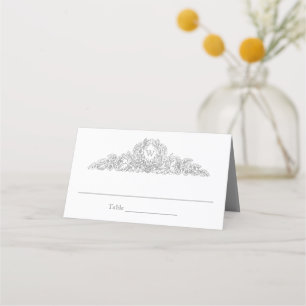 Vintage Blumenzubereitung   Versailles Gray Platzkarte