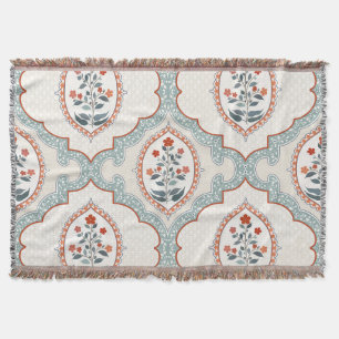 Vintage Blumenzweige, indischer Stoff. Decke