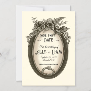 Vintage Blumige Antike Magnetische Save The Date Magneteinladung