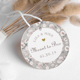 Vintage Blumige Hochzeit Biene Honig Geschenkanhänger