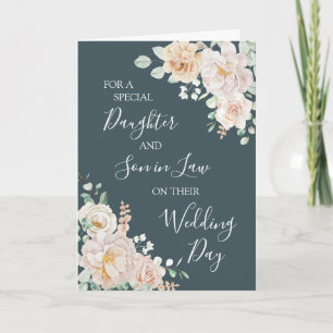 Vintage Blumige Hochzeit Tochter Schwiegersohn Dankeskarte