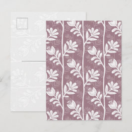 Vintage Blumige Rose Mauve Botanische Silhouette Postkarte