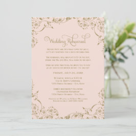 Vintage Blush and Antique Gold Wedding Probe Einladung