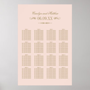 Vintage Blush Antike Hochzeitsbestuhlung Flourish Poster