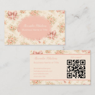 Vintage Blush Blumenband Branding Visitenkarte