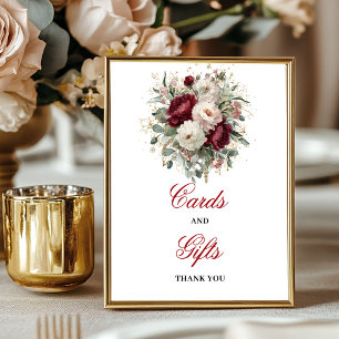 Vintage Blush Burgund Weinrote Karten und Geschenk Poster