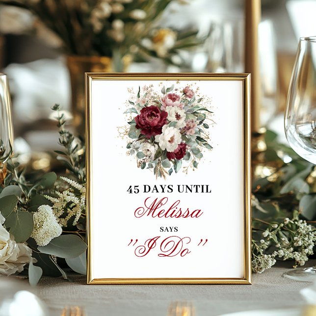 Vintage Blush Burgundy Dais Until I Do Schild (Vintage Blush Burgundy Dais Until I Do Sign)