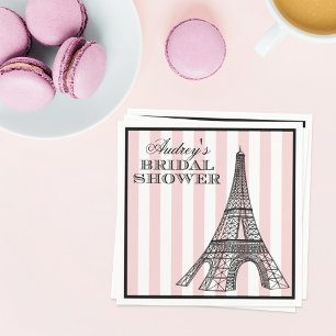 Vintage Blush Eiffelturm Paris Junggesellinnenabsc Serviette