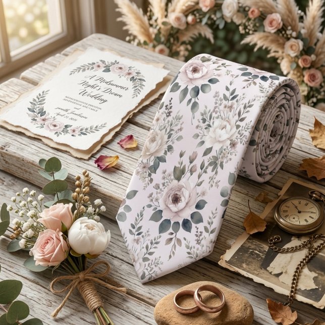 Vintage Blush Floral  Krawatte (Von Creator hochgeladen)