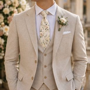 Vintage Blush Floral Krawatte