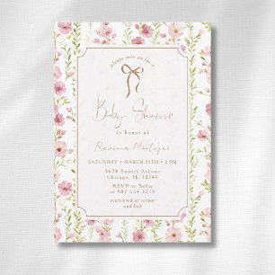 Vintage Blush Gladiolus Floral Bogen Baby Shower Einladung