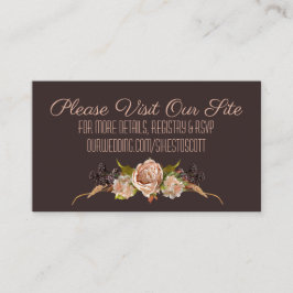 Vintage Blush & Plum Floral Hochzeitsstätte Begleitkarte