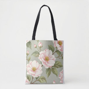 Vintage Blush Rosa Florale Kamelie Schulter Tote 