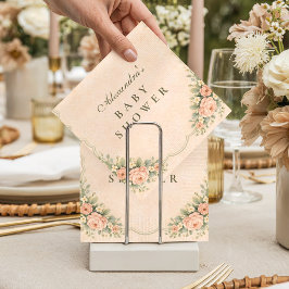 Vintage Blush Rose Garden Baby Shower Serviette