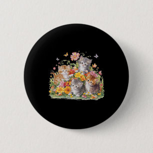 Vintage, blutdruckfarbene Kätzchen Button