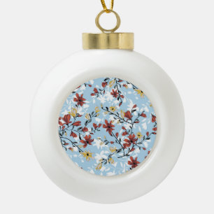 Vintage Blüte: Einfaches Stoffhintergrund. Keramik Kugel-Ornament