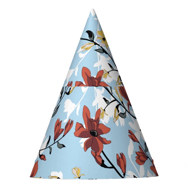 Vintage Blüte: Einfaches Stoffhintergrund. Partyhütchen (Vorderseite)
