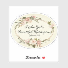 Vintage Blüte Ich bin Gottes Meisterwerk Christlic Aufkleber