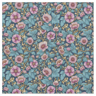 Vintage Blüte in Dusty Lavender und Aquamarin Stoff