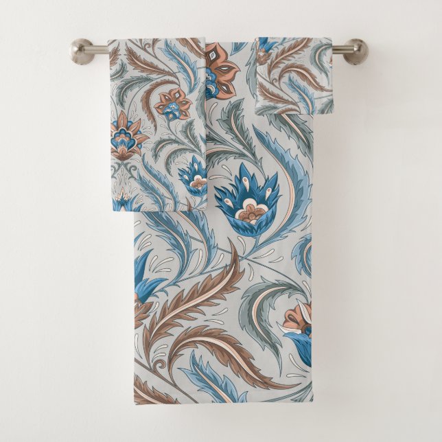 Vintage Blüte in Grau Badhandtuch Set (Insitu)