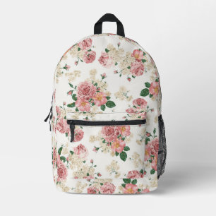 Vintage Blüte in Weiß Bedruckter Rucksack