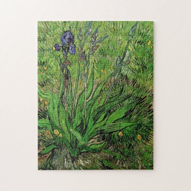 Vintage Blüte, Iris von Vincent van Gogh Puzzle (Vertikal)