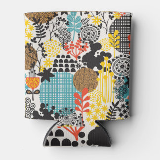 Vintage Blüte: Nahtlose Graslandschaft Dosenkühler