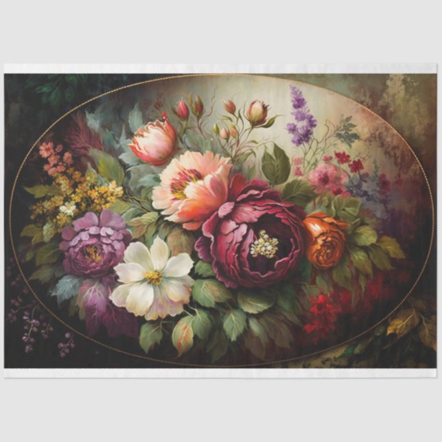 Vintage Blüte. Seidenpapier (Vorderseite)