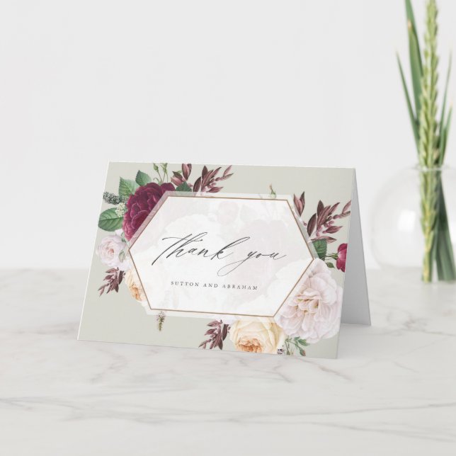 Vintage Blüten Blumenzettel Hochzeitskarte Foto da Karte (Vorderseite)