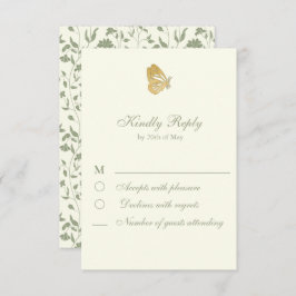 Vintage Blütencreme und Sali RSVP-Karte RSVP Karte