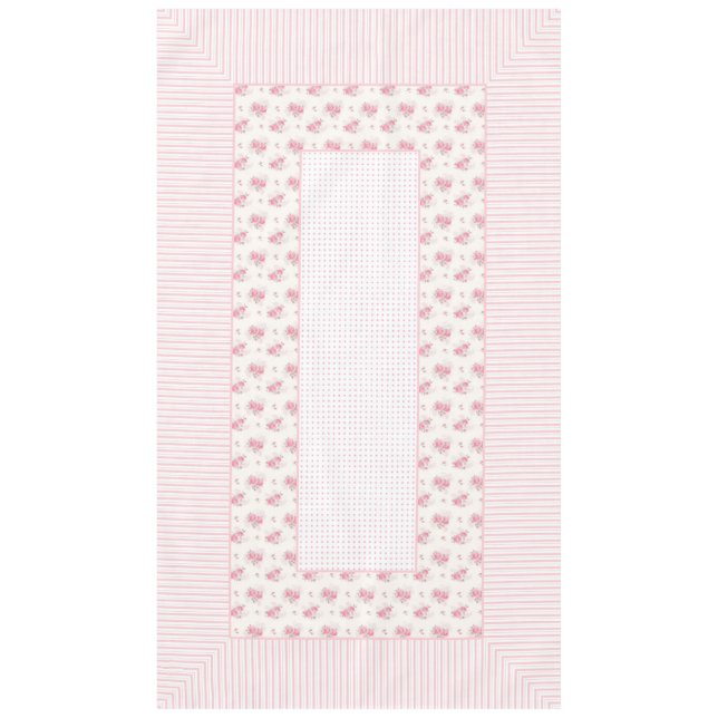 Vintage Blütendecke, Linien & Punkte 60"x104" Tischdecke (Vorderseite)