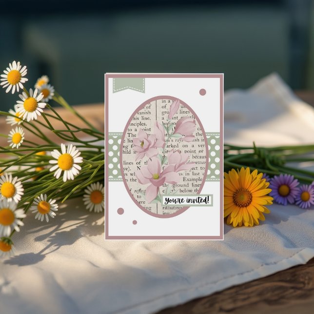 Vintage Blütendetails zum Geburtstag Einladung (Von Creator hochgeladen)