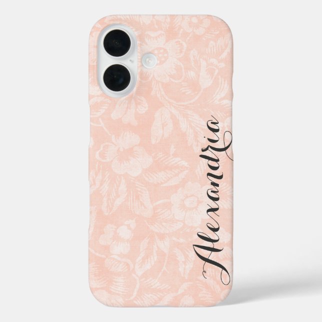 Vintage Blütendruckmonogramm Case-Mate iPhone Hülle (Rückseite)
