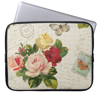 Vintage Blüteneleganz, Schmetterlingeleganz Laptopschutzhülle