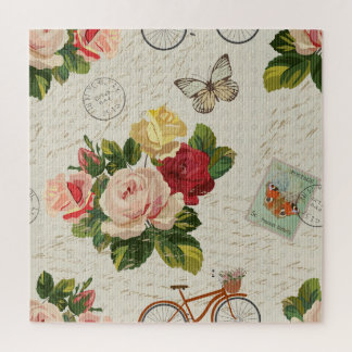 Vintage Blüteneleganz, Schmetterlingeleganz Puzzle