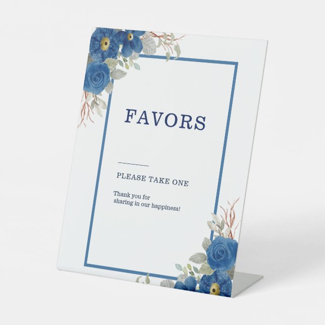 Vintage Blütenhochzeit Sockelschild (Vorderseite)