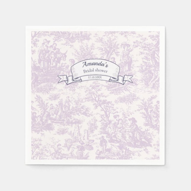 Vintage Blütenlila Serviette (Vorderseite)