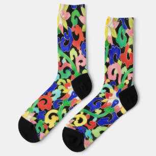 Vintage-Blütenmuster-Style-Kunstsocken Socken
