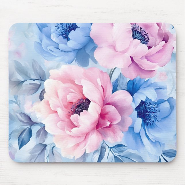 Vintage Blütenpastel Mousepad (Vorne)