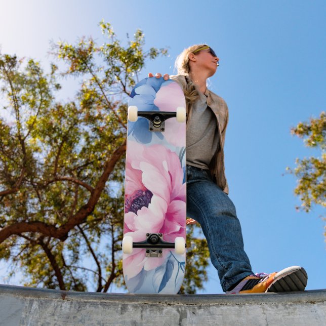 Vintage Blütenpastel Skateboard (Außenbereich 1)