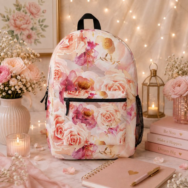 Vintage Blütenperle Bedruckter Rucksack (Von Creator hochgeladen)